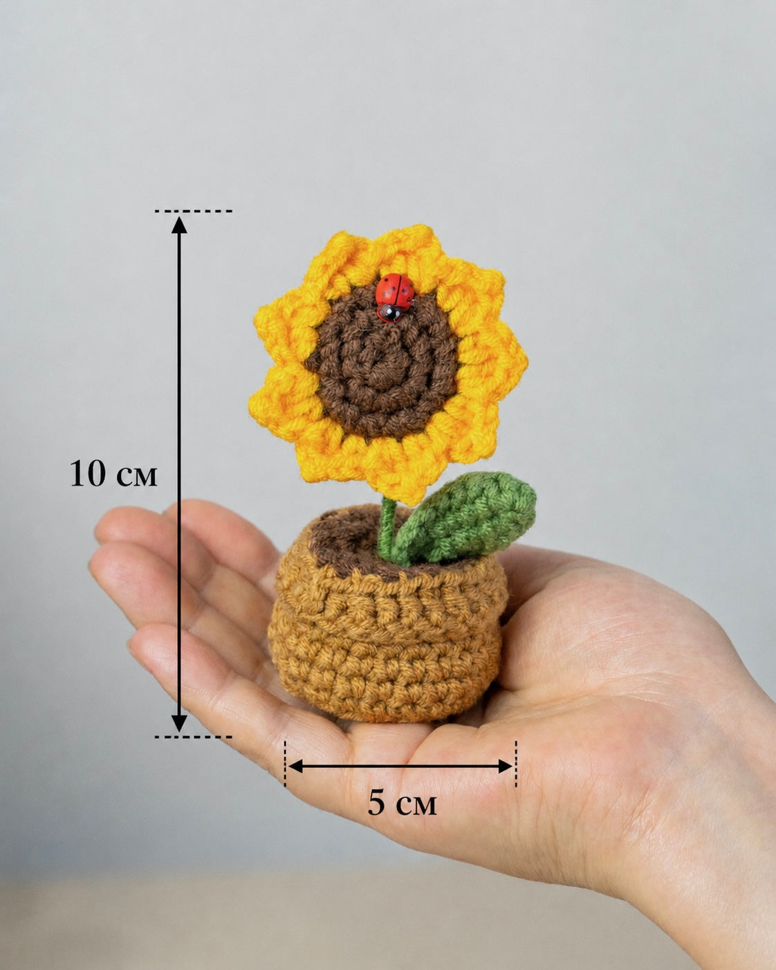Little crocheted Sunflower in a Pot