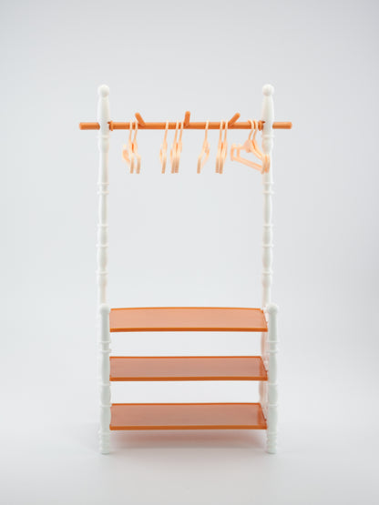 Mini Wardrobe Stand with Hangers and Shoe Shelves