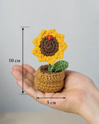Little crocheted Sunflower in a Pot